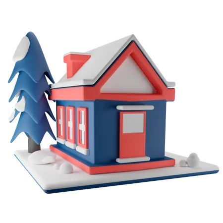Snow Home 3D Illustration