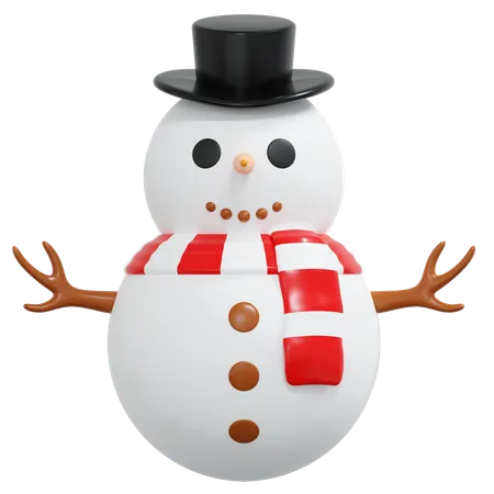 Snow Man 3 D Icon Christmas Illustration 3D Icon