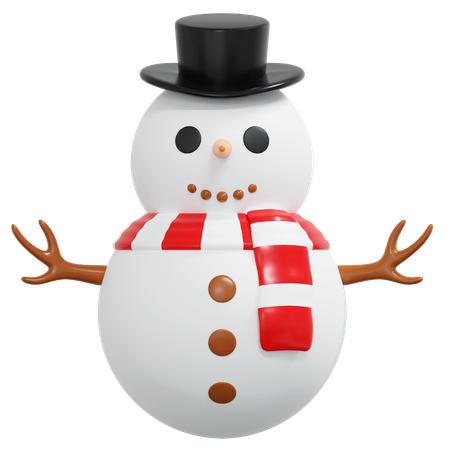 Snow Man  3D Icon