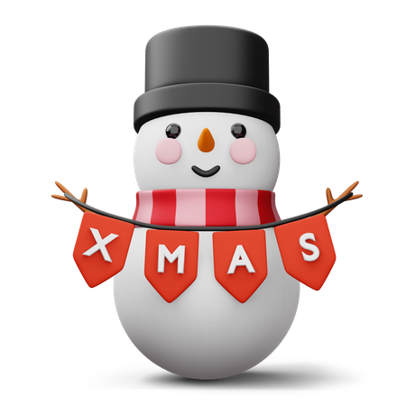 Snow Man  3D Icon