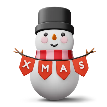 Snow Man  3D Icon