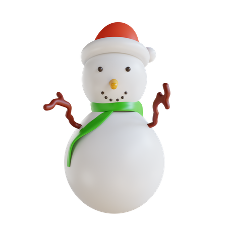 Snow Man  3D Illustration