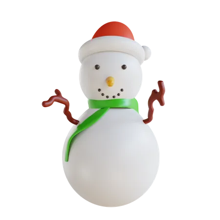 Snow Man  3D Illustration