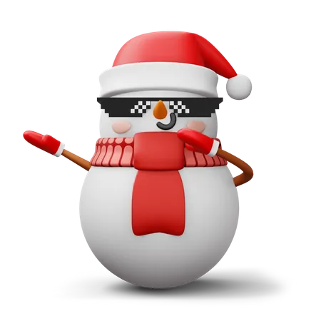 Cute Snowman Character Merry Christmas 3D Icon