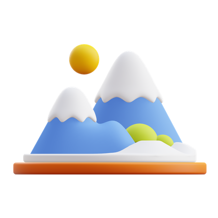 Snow Mountain  3D Illustration