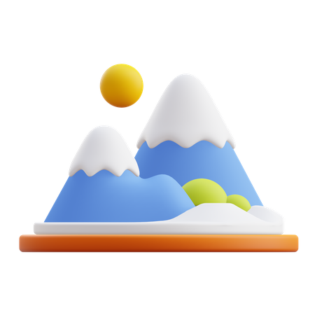 Snow Mountain 3D Illustration
