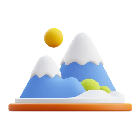 Snow Mountain  3D Illustration