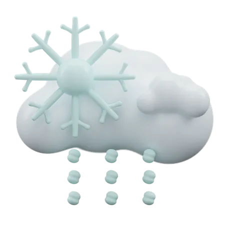 Snow Rain 3D Icon