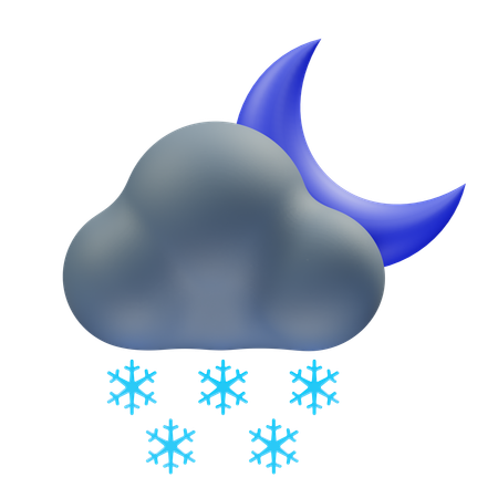 Snow Rain Night  3D Icon