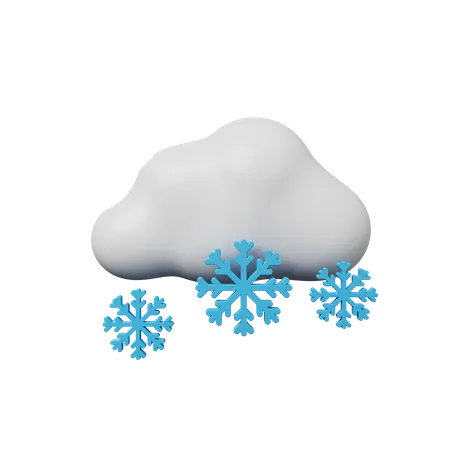 3 D Illustration Of Simple Icon Weather Concept Snowy 3D Illustration