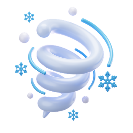 Snow Tornado  3D Icon