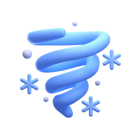 Snow Tornado  3D Icon