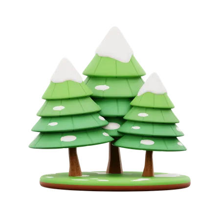 Snow Trees  3D Icon