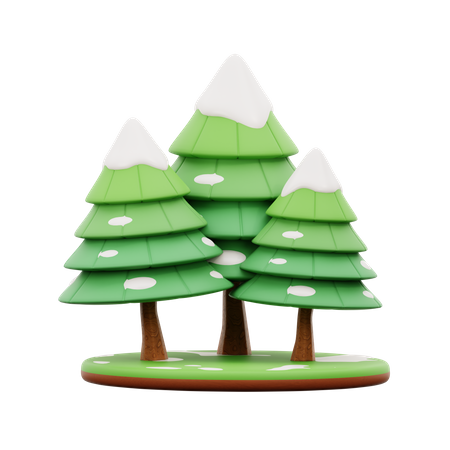 Snow Trees  3D Icon