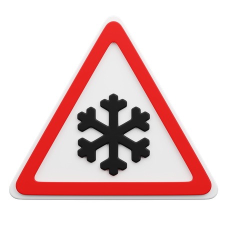 Snow Warning Sign  3D Icon