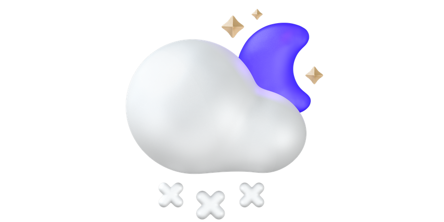 Snow with cloud  3D Icon