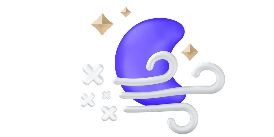 Snow with wind  3D Icon