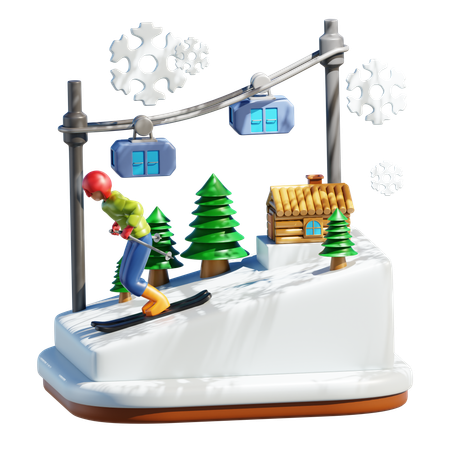 Snowboard  3D Illustration