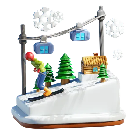 Snowboard  3D Illustration