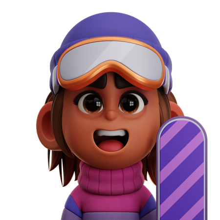 Snowboarder Player  3D Icon