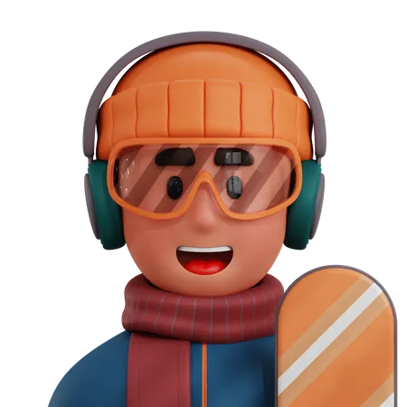 Snowboarder Player  3D Icon