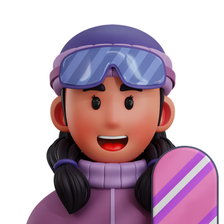 Snowboarder Player  3D Icon