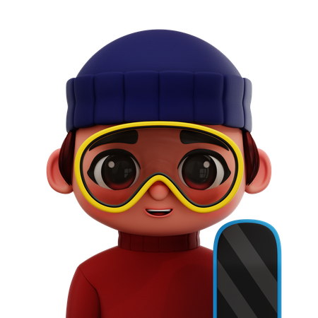 SNOWBOARDER PLAYER  3D Icon