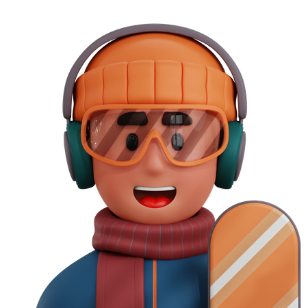Snowboarder Player  3D Icon