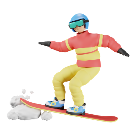 Snowboarder Player  3D Illustration