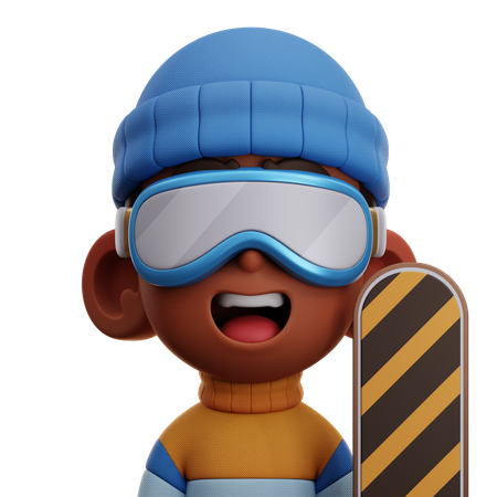 Snowboarder Player  3D Icon