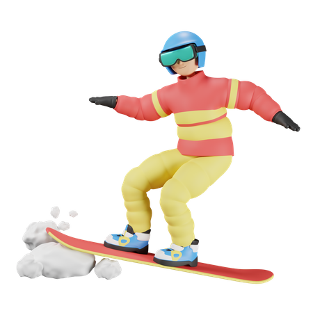 Snowboarder-Spieler  3D Illustration