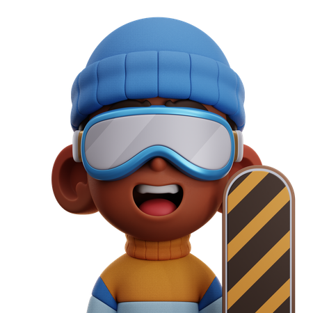 SNOWBOARER PLAYER  3D Icon