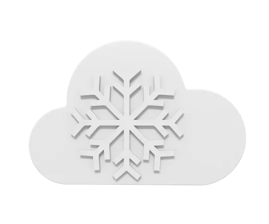 3 D Icon Of White Snow On Cloud 3D Icon