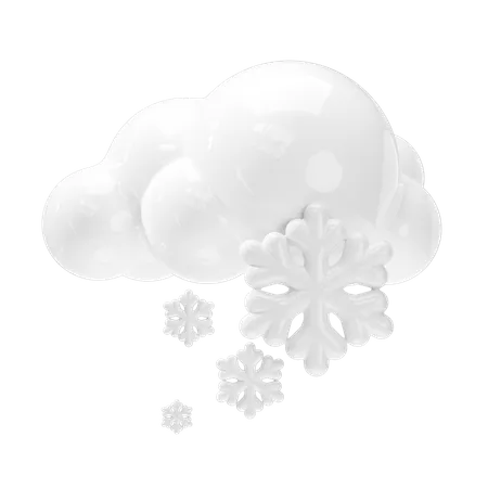 Cloud And Snow Weather Icon Weather Forecast Sign 3D Icon