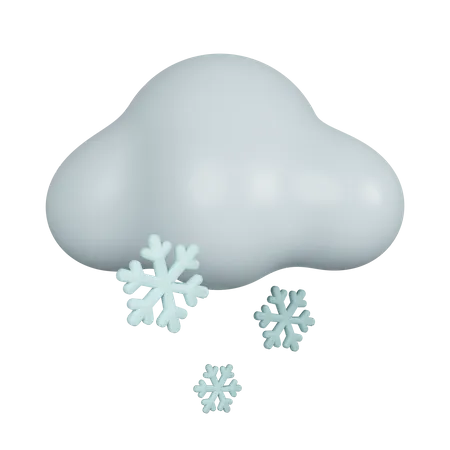 3 D Weather Cloud With Snowflakes Snowy Day Icon Isolated On Gray Background 3 D Rendering Illustration Clipping Path 3D Icon