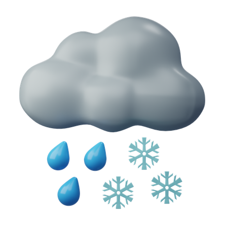 Snowfall And Rainy  3D Icon