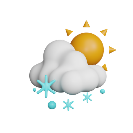 Snowfall at Daytime  3D Icon