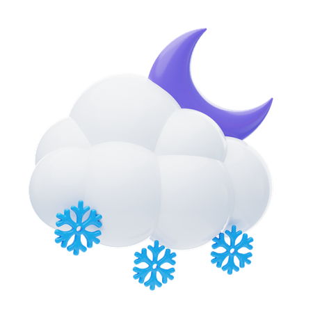 Snowfall At Night  3D Icon