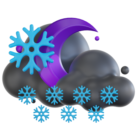 Snowfall At Night  3D Icon