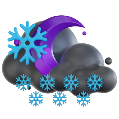 Snowfall At Night  3D Icon