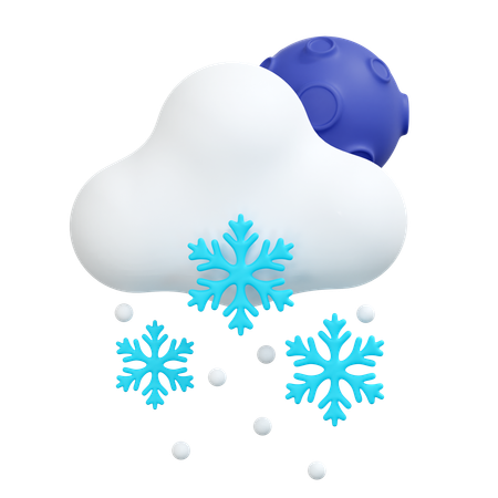 Snowfall at night  3D Icon