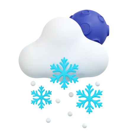 Snowfall at night  3D Icon