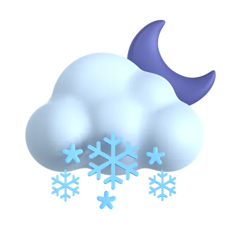 Snowfall At Night  3D Icon