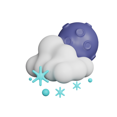 Snowfall at Night  3D Icon