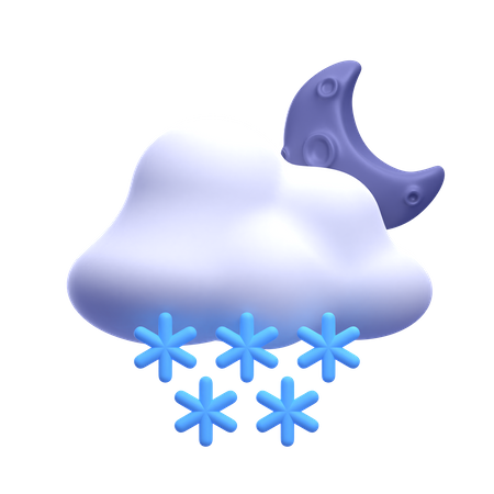 Snowfall At Night 3D Icon