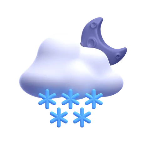 Snowfall At Night 3D Icon
