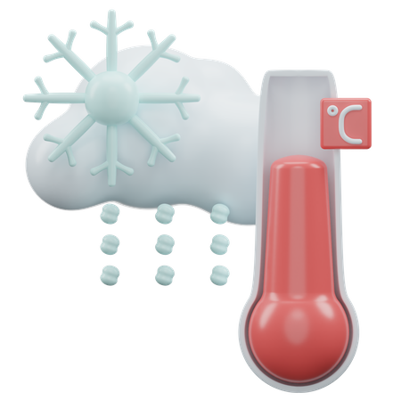Snowfall Celsius Temperature  3D Icon