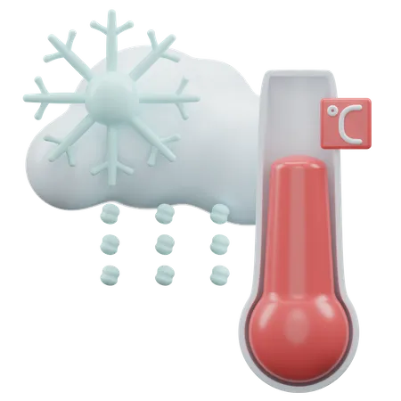 Snowfall Celsius Temperature  3D Icon