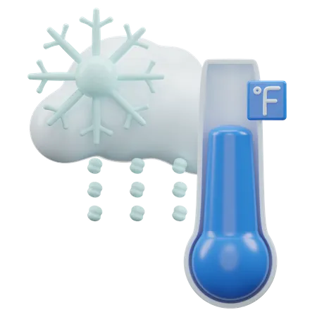 Snowfall Fahrenheit Temperature  3D Icon