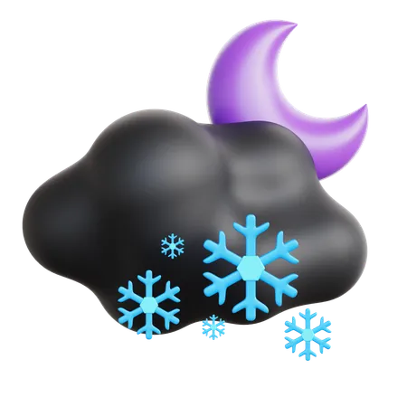 Snowfall Night  3D Icon